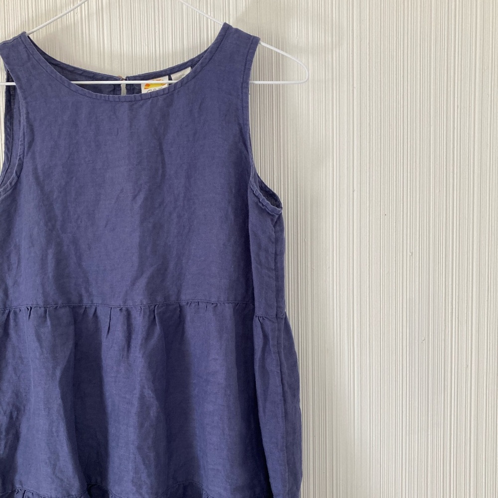 100% linen tiered tank dress XS